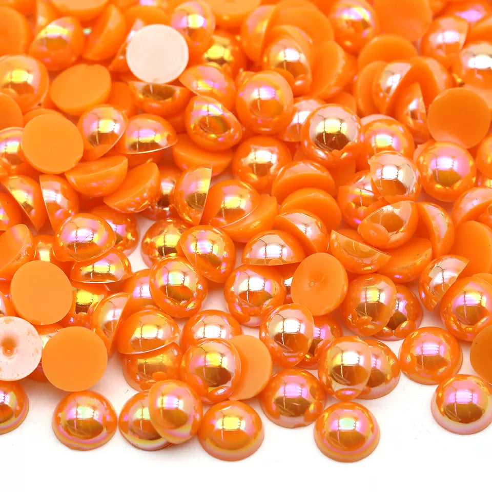 AB Orange Faux Pearls
