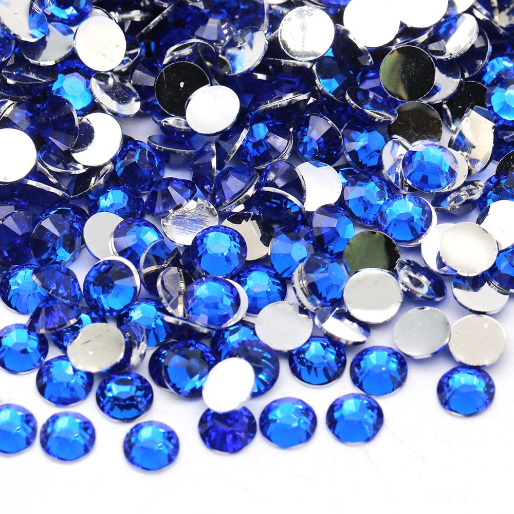 Resin Rhinestones Non Hot Fix Navy blue AB 500/1000pcs 2-6mm Round Flatback  Diamonds Appliques For Craft Fabric Wedding Dresses