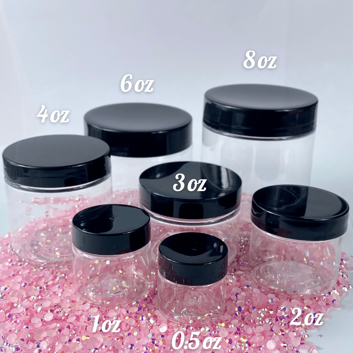 STORAGE Jar CONTAINERS Clear Polystyrene Wide Mouth Containers