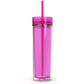 Bling That! Tumblers Pink Maars 16oz Acrylic Skinny Tumbler