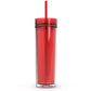 Bling That! Tumblers Red Maars 16oz Acrylic Skinny Tumbler