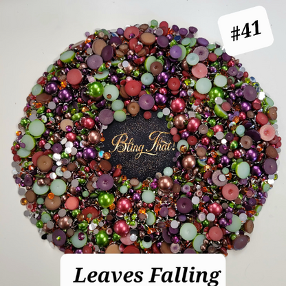 Leaves Falling #41 Pearl Rhinestone Mix